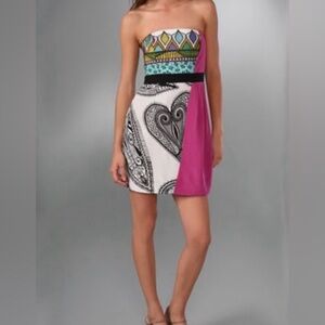 NWT Tibi “maori” Strapless Silk Mini Dress - Pink Size 2